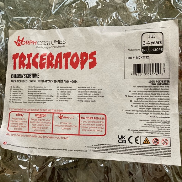 Morph Costumes Triceratops Costume - Picture 8 of 10